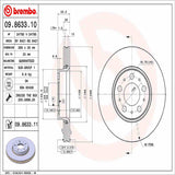 Brembo OE Front Brake Kit (NAO Brake Pads/Prem UV Coat Rotors) - 03-05 Volvo XC70/ Volvo V70/ Volvo S80 by Brembo KT00181-BRE