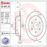 Brembo OE Rear Brake Kit (Prem NAO Ceramic Pads/Prem UV Coat Rotors) - 00-05 Cadillac DeVille by Brembo KT00640-BRE
