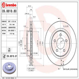 Brembo OE Front Brake Kit (Prem NAO Ceramic Pads/Prem UV Coat Rotors) - 99-04 Chrysler 300M by Brembo KT00276-BRE