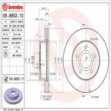 Brembo OE Front Brake Kit (Prem NAO Ceramic Pads/Prem UV Coat Rotors) - 99-04 Jeep Grand Cherokee by Brembo KT00854-BRE