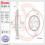 Brembo OE Front Brake Kit (Prem NAO Ceramic Pads/Prem UV Coat Rotors) - 03-11 Ford Crown Victoria/Lincoln Town Car by Brembo KT00636-BRE