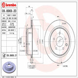 Brembo OE Rear Brake Kit (Prem NAO Ceramic Pads/Prem UV Coat Rotors) - 14-18 Infiniti Q50/14-15 Q60/09-20 Nissan 370Z by Brembo KT00124-BRE