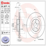Brembo OE Front Brake Kit (Prem NAO Ceramic Pads/Prem UV Coat Rotors) - 98-02 Subaru Forester/Impreza/97-02 Legacy by Brembo KT00165-BRE