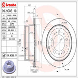 Brembo OE Rear Brake Kit (Prem NAO Ceramic Pads/Prem UV Coat Rotors) - 98-07 Lexus LX470/00-07 Toyota Land Cruiser by Brembo KT00496-BRE