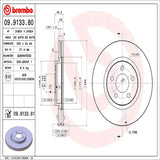 Brembo OE Front Brake Kit (Prem NAO Ceramic Pads/Prem UV Coat Rotors) - 01-10 Chrysler PT Cruiser/03-05 Dodge Neon by Brembo KT00866-BRE