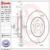 Brembo OE Front Brake Kit (Prem NAO Ceramic Pads/Prem UV Coat Rotors) - 06-10 RAM 1500/07-09 Dodge Durango by Brembo KT00142-BRE