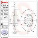 Brembo OE Front Brake Kit (Prem NAO Ceramic Pads/Prem UV Coat Rotors) - 03-11 Saab 9-3/10-11 9-3X by Brembo KT00797-BRE
