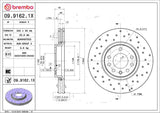 Brembo OE Front Brake Kit (Prem NAO Ceramic Pads/Prem Cross Drill UV Coat Rotors) - 03-11 Saab 9-3/10-11 9-3X by Brembo KTX0149-BRE
