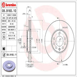 Brembo OE Front Brake Kit (Prem NAO Ceramic Pads/Prem UV Coat Rotors) - 03-11 Saab 9-3/10-11 9-3X by Brembo KT00811-BRE