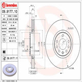 Brembo OE Front Brake Kit (Prem NAO Ceramic Pads/Prem UV Coat Rotors) - 03-11 Saab 9-3/10-11 9-3X by Brembo KT00807-BRE