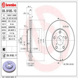 Brembo OE Front Brake Kit (Prem NAO Ceramic Pads/Prem UV Coat Rotors) - 01-05 Toyota RAV4 by Brembo KT00611-BRE