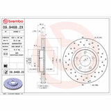 Brembo OE Front Brake Kit (Prem NAO Ceramic Pads/Prem Cross Drill UV Coat Rotors) - 04-13 Mazda 3/09-13 3 Sport/06-10 5/12-15 5 by Brembo KTX0107-BRE