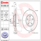 Brembo OE Front Brake Kit (Prem NAO Ceramic Pads/Prem UV Coat Rotors) - 03-08 Pontiac Vibe/Toyota Corolla/Matrix by Brembo KT00083-BRE