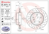 Brembo OE Rear Brake Kit (Prem LowMet Pads/Prem Cross Drill UV Coat Rotors) - BMW by Brembo KTX4093-BRE