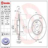 Brembo OE Front Brake Kit (Prem NAO Ceramic Pads/Prem UV Coat Rotors) - 07-10 Hyundai Elantra/03-10 Sonata/03-08 Tiburon by Brembo KT00608-BRE