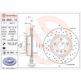 Brembo OE Front Brake Kit (Prem NAO Ceramic Pads/Prem Cross Drill UV Coat Rotors) - BMW by Brembo KTX0163-BRE