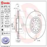 Brembo OE Front Brake Kit (Prem NAO Ceramic Pads/Prem UV Coat Rotors) - 15-20 Audi A3/2015 VW Golf/GTI by Brembo KT00944-BRE