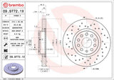 Brembo OE Front Brake Kit (Prem LowMet Pads/Prem Cross Drill UV Coat Rotors) - Audi by Brembo KTX4084-BRE