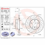Brembo OE 2006 BMW 325i/07-13 328i Rear Prem Cross Drill UV Coat Rotor by Brembo 09-9793-1X-BRE