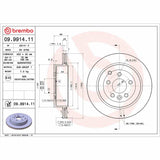 Brembo OE Rear Brake Kit (Prem LowMet Pads/Prem UV Coat Rotors) - 08-12 Land Rover LR2/07-08 Volvo S80 by Brembo KT04214-BRE
