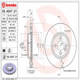 Brembo OE Front Brake Kit (Prem NAO Ceramic Pads/Prem UV Coat Rotors) - MINI by Brembo KT00192-BRE