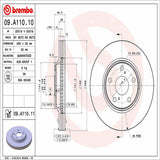 Brembo OE Front Brake Kit (Prem NAO Ceramic Pads/Prem UV Coat Rotors) - 97-01 Lexus ES300/99-01 RX300/98-04 Toyota Avalon by Brembo KT00418-BRE