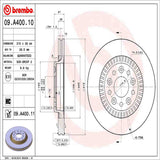 Brembo OE Rear Brake Kit (Prem NAO Ceramic Pads/Prem UV Coat Rotors) - 05-07 Ford Five Hundred by Brembo KT00833-BRE