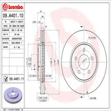 Brembo OE Front Brake Kit (Prem NAO Ceramic Pads/Prem UV Coat Rotors) - 08-12 Ford Escape/08-11 Mercury Mariner by Brembo KT00021-BRE