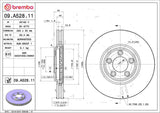 Brembo OE Front Brake Kit (Prem LowMet Pads/Prem UV Coat Rotors) - 03-05 Jaguar S-Type/04-05 Vanden Plas/XJ8 by Brembo KT04193-BRE