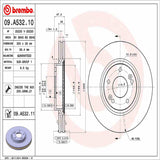 Brembo OE Front Brake Kit (Prem NAO Ceramic Pads/Prem UV Coat Rotors) - 06-11 Hyundai Azera/06-10 Sonata/07-09 Kia Amanti by Brembo KT00492-BRE