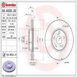 Brembo OE Front Brake Kit (Prem NAO Ceramic Pads/Prem UV Coat Rotors) - 10-12 Lexus HS250h/06-18 Toyota RAV4 by Brembo KT00090-BRE