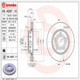 Brembo OE Rear Brake Kit (Prem NAO Ceramic Pads/Prem UV Coat Rotors) - Audi by Brembo KT00569-BRE