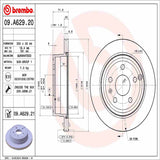 Brembo OE Rear Brake Kit (Prem NAO Ceramic Pads/Prem UV Coat Rotors) - 12-15 Chevy Captiva Sport by Brembo KT00407-BRE