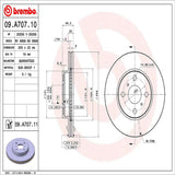 Brembo OE Front Brake Kit (Prem NAO Ceramic Pads/Prem UV Coat Rotors) - 2013 Scion iQ/12-19 Toyota Prius C/07-18 Yaris by Brembo KT00896-BRE