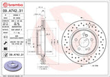 Brembo OE Rear Brake Kit (Rear Prem NAO Ceramic Pads/Prem UV Coat Rotors) - 98-99 Mercedes CL600/01-02 CL600 by Brembo KT00B76-BRE