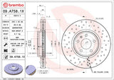 Brembo OE Front Brake Kit (Prem NAO Ceramic Pads/Prem Cross Drill UV Coat Rotors) - Audi by Brembo KTX0152-BRE