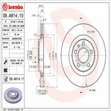 Brembo OE Rear Brake Kit (Prem LowMet Pads/Prem UV Coat Rotors) - Audi by Brembo KT04215-BRE
