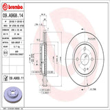 Brembo OE Front Brake Kit (Prem NAO Ceramic Pads/Prem UV Coat Rotors) - 11-14 Mazda 2 by Brembo KT00901-BRE