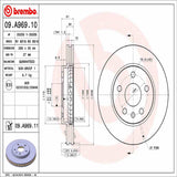 Brembo OE Rear Brake Kit (Prem NAO Ceramic Pads/Prem UV Coat Rotors) - 10-16 Buick LaCrosse by Brembo KT00051-BRE