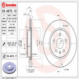 Brembo OE Front Brake Kit (Prem NAO Ceramic Pads/Prem UV Coat Rotors) - 16-19 Buick Cascada by Brembo KT00055-BRE