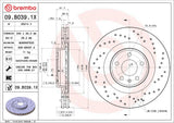 Brembo OE Front Brake Kit (Prem LowMet Pads/Prem Cross Drill UV Coat Rotors) - Audi by Brembo KTX4055-BRE