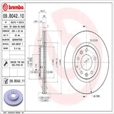 Brembo OE Front Brake Kit (Prem NAO Ceramic Pads/Prem UV Coat Rotors) - 06-15 Mazda MX-5 Miata by Brembo KT00888-BRE