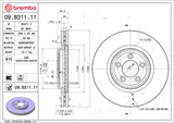 Brembo OE Front Brake Kit (Prem LowMet Pads/Prem UV Coat Rotors) - 06-08 Jaguar S-Type/05-09 Vanden Plas by Brembo KT04228-BRE
