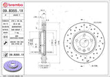 Brembo OE Front Brake Kit (Prem NAO Ceramic Pads/Prem Cross Drill UV Coat Rotors) - 11-15 Chevy Cruze/12-17 Sonic by Brembo KTX0108-BRE
