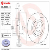 Brembo OE Front Brake Kit (Prem NAO Ceramic Pads/Prem UV Coat Rotors) - 03-06 Infiniti FX35/FX45/05-06 Nissan Altima by Brembo KT00099-BRE