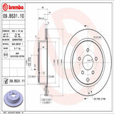 Brembo OE Rear Brake Kit (Prem NAO Ceramic Pads/Prem UV Coat Rotors) - 2009 Nissan Maxima/09-10 Murano by Brembo KT00121-BRE