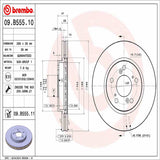 Brembo OE Front Brake Kit (Prem NAO Ceramic Pads/Prem UV Coat Rotors) - 07-12 Acura RDX/10-11 Honda Accord Crosstour by Brembo KT00082-BRE