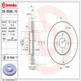 Brembo OE Front Brake Kit (Prem NAO Ceramic Pads/Prem UV Coat Rotors) - 04-13 Mazda 3/09-13 3 Sport/06-10 5/12-15 5 by Brembo KT00940-BRE