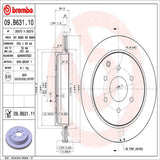 Brembo OE Rear Brake Kit (Rear Prem NAO Ceramic Pads/Prem UV Coat Rotors) - 11-13 Infiniti QX56/14-19 QX80/17-19 Nissan Armada by Brembo KT00832-BRE