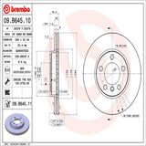 Brembo OE Front Brake Kit (Prem NAO Ceramic Pads/Prem UV Coat Rotors) - MINI by Brembo KT00279-BRE